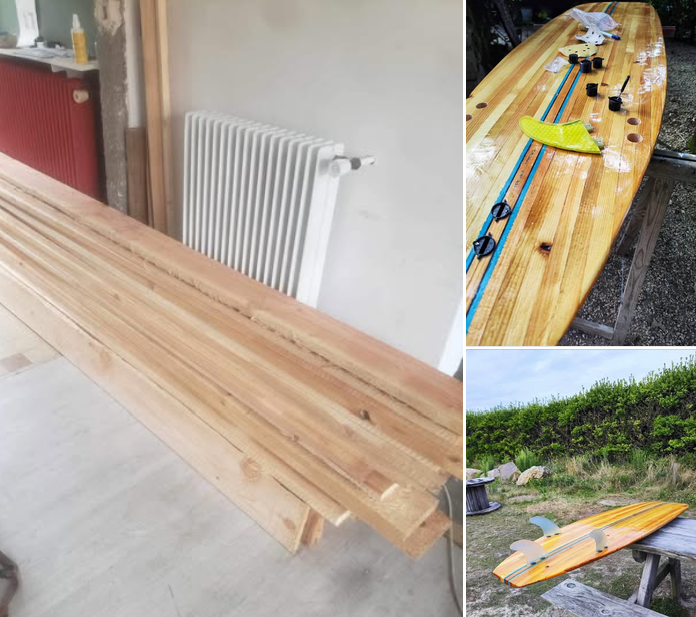 planche de surf en bois